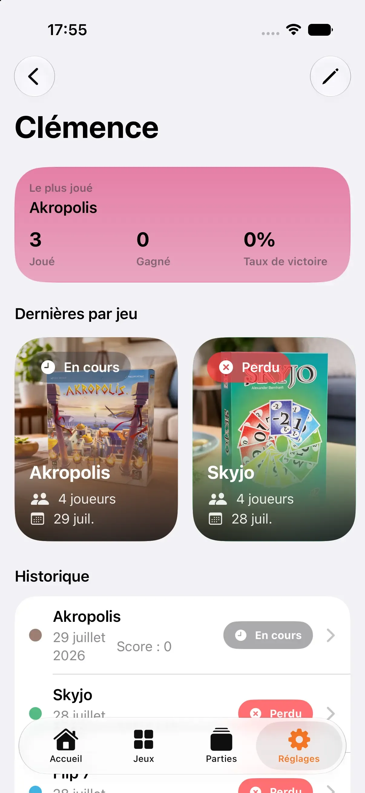 Aperçu de l’application